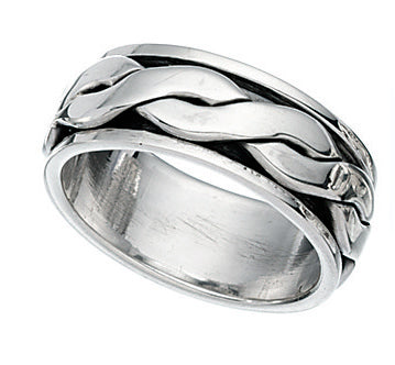 Men's Silver Celtic Spinning Band Ring Men's Rings Gecko O+ (56)