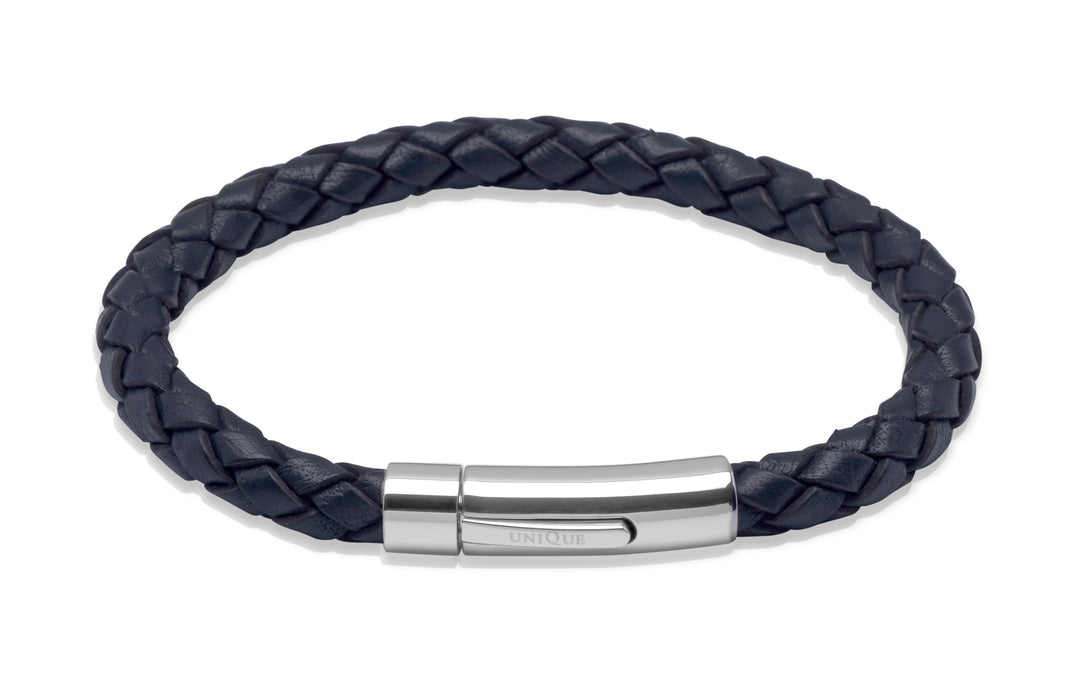 Men's Woven Leather Bracelet in Various Colours