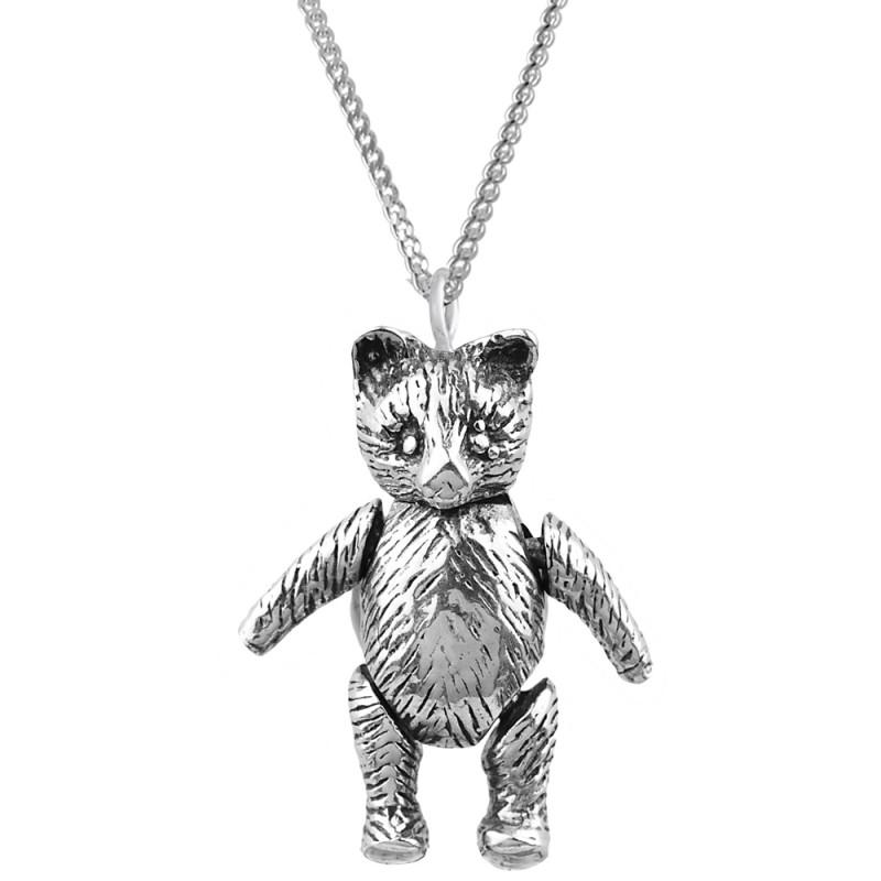 Silver Teddy Necklace with movable parts Necklaces & Pendants Ari D Norman 