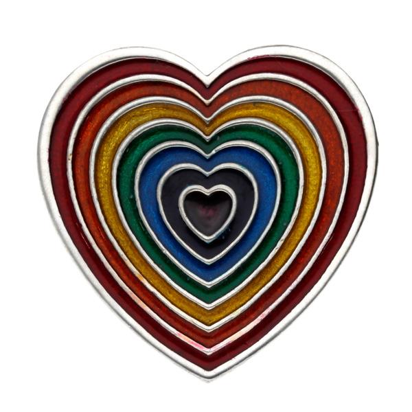 Rainbow Heart Brooch Brooches St Justin 