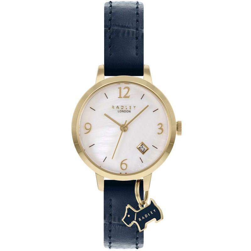 Radley Ladies Watch Blue Leather Strap Mother of Pearl Dial RY21212 Watches Radley