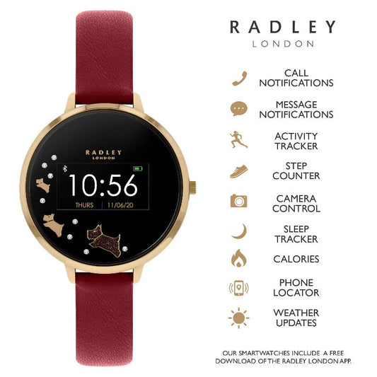 Radley Ladies Bluetooth Smartwatch Red Strap RYS03-2006 Watches Radley 