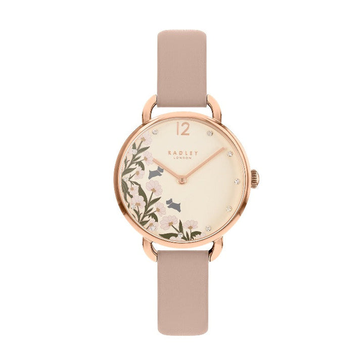 Radley Ladies Floral Dial Watch with Pink Beige Strap RY21272 Watches Carathea