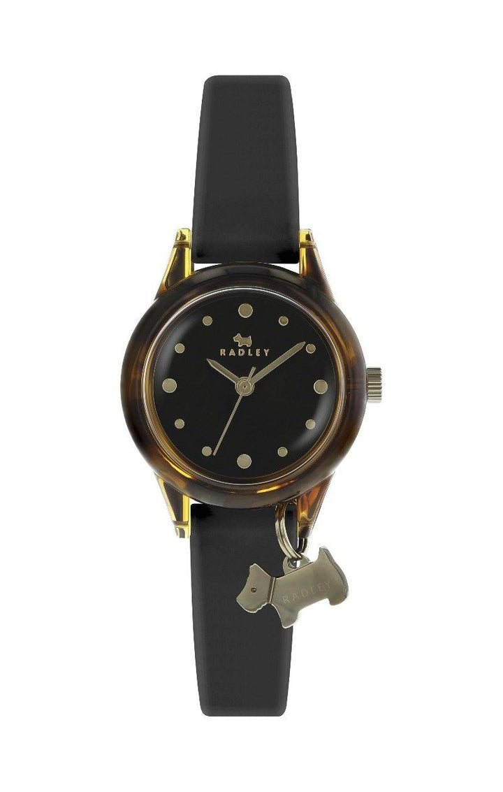 Radley Watch Black Silicon Strap Tortoishell Plastic Case RY2324 Watches Radley