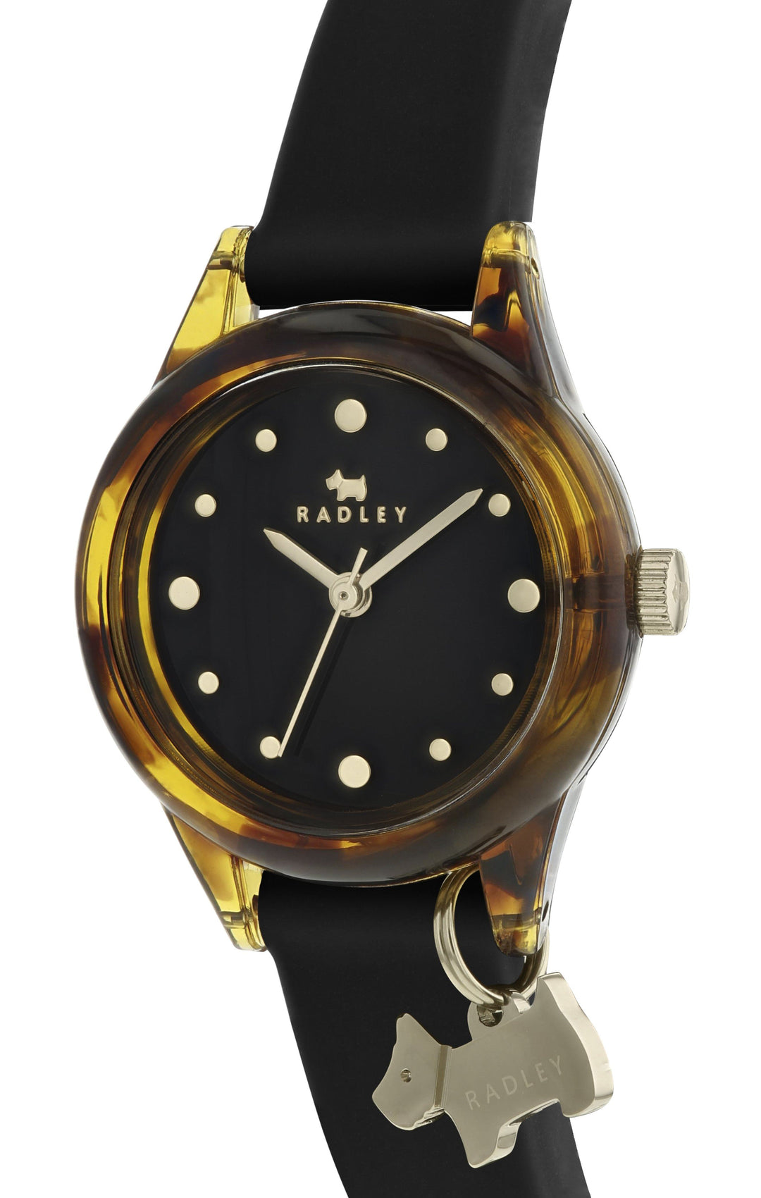 Radley Watch Black Silicon Strap Tortoishell Plastic Case RY2324 Watches Radley