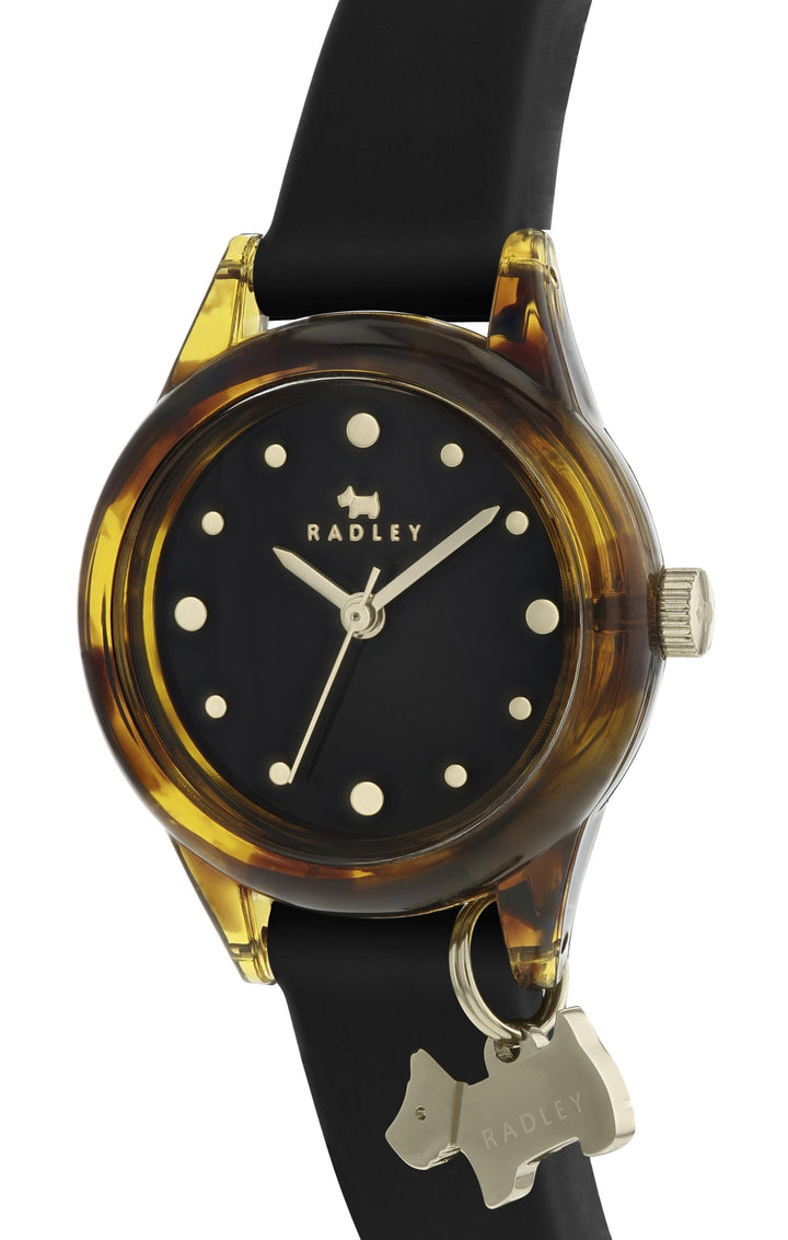 Radley Watch Black Silicon Strap Tortoishell Plastic Case RY2324 Watches Radley