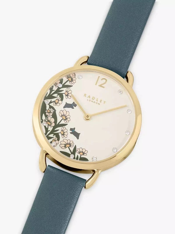 Radley Ladies Floral Watch with Teal Leather Strap RY21270 Watches Radley