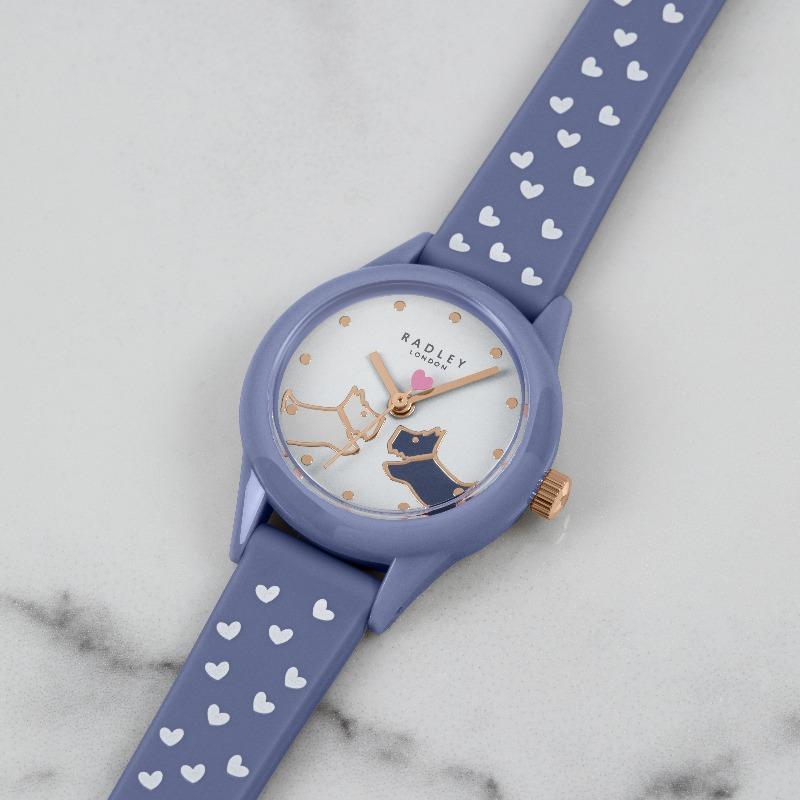 Radley Ladies Watch Blue Silicone Strap White Hearts RY21260 Watches Radley