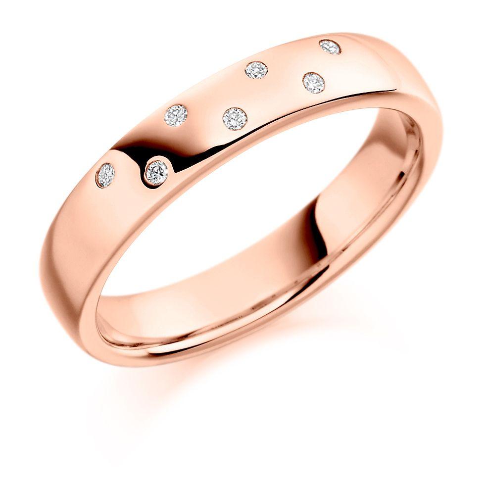 White Gold Diamond Wedding Band Rings Gemex