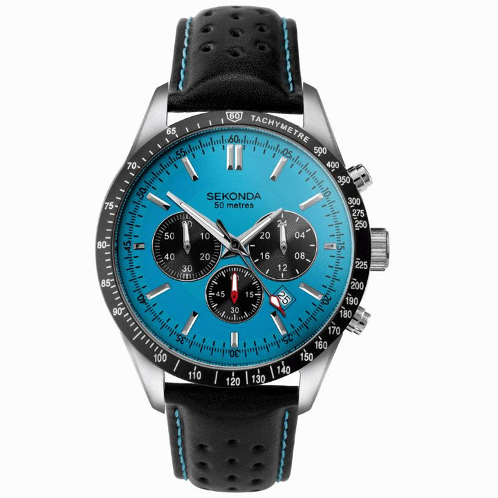 Men's Sekonda Velocity Chronograph Watch Turquoise Black Sekonda