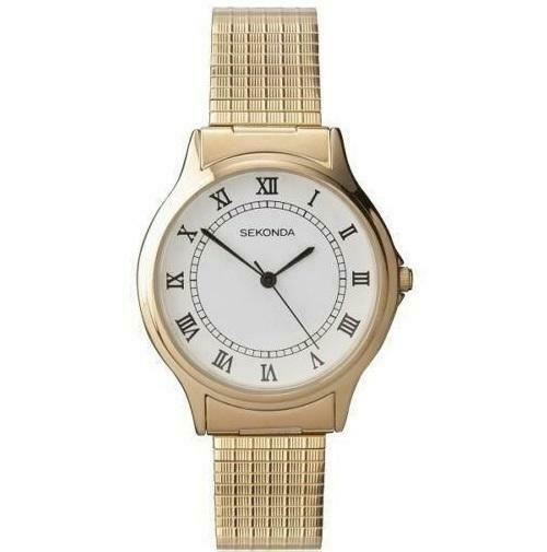 Gents Gold Sekonda Watch with Gold Expanding Strap 3021B Watches Sekonda 