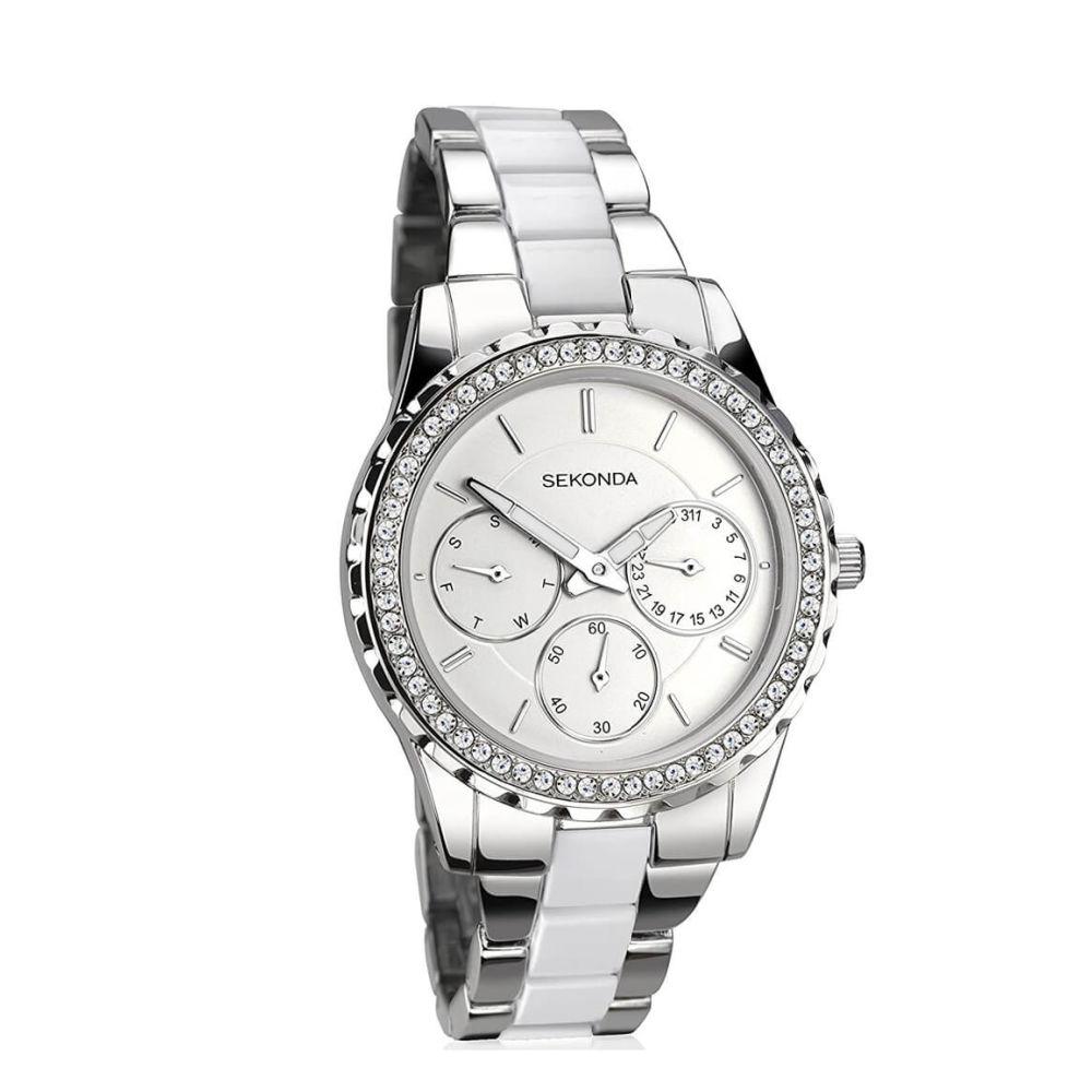 Sekonda Ladies Watch in White & Steel 2121 Watches Sekonda