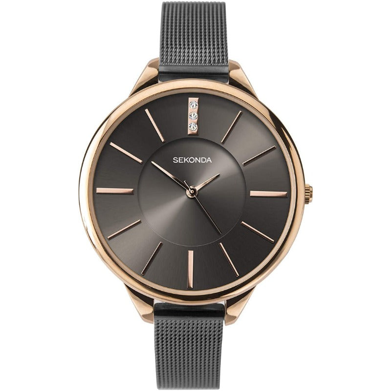 Sekonda Ladies Watch with Milanese Strap and Rose Gold 2597 Watches Sekonda
