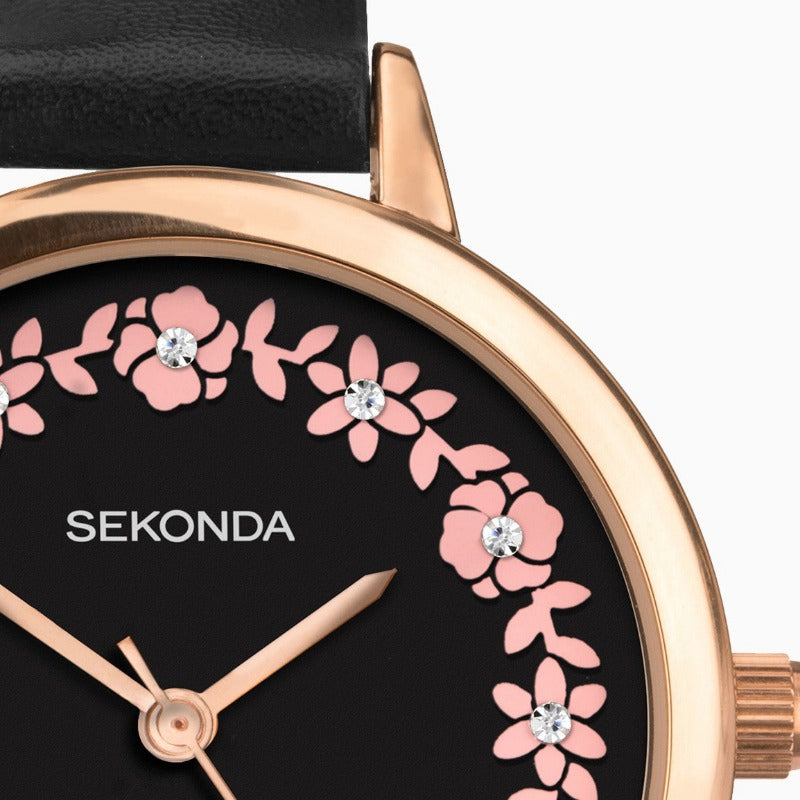 Sekonda Ladies Watch with Pink Flowered Dial 2818 Watches Sekonda