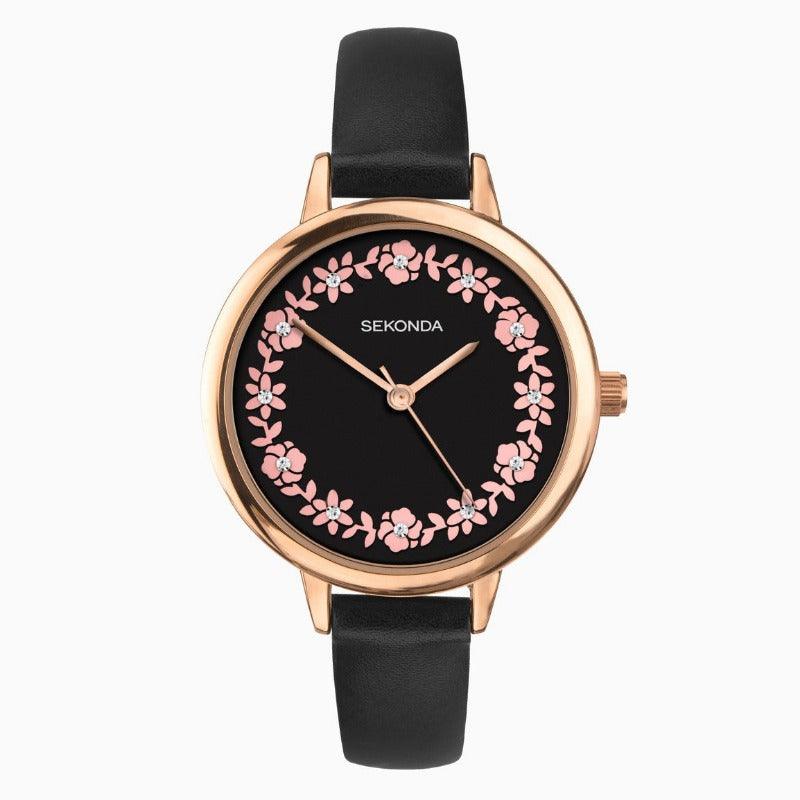 Sekonda Ladies Watch with Pink Flowered Dial 2818 Watches Sekonda 