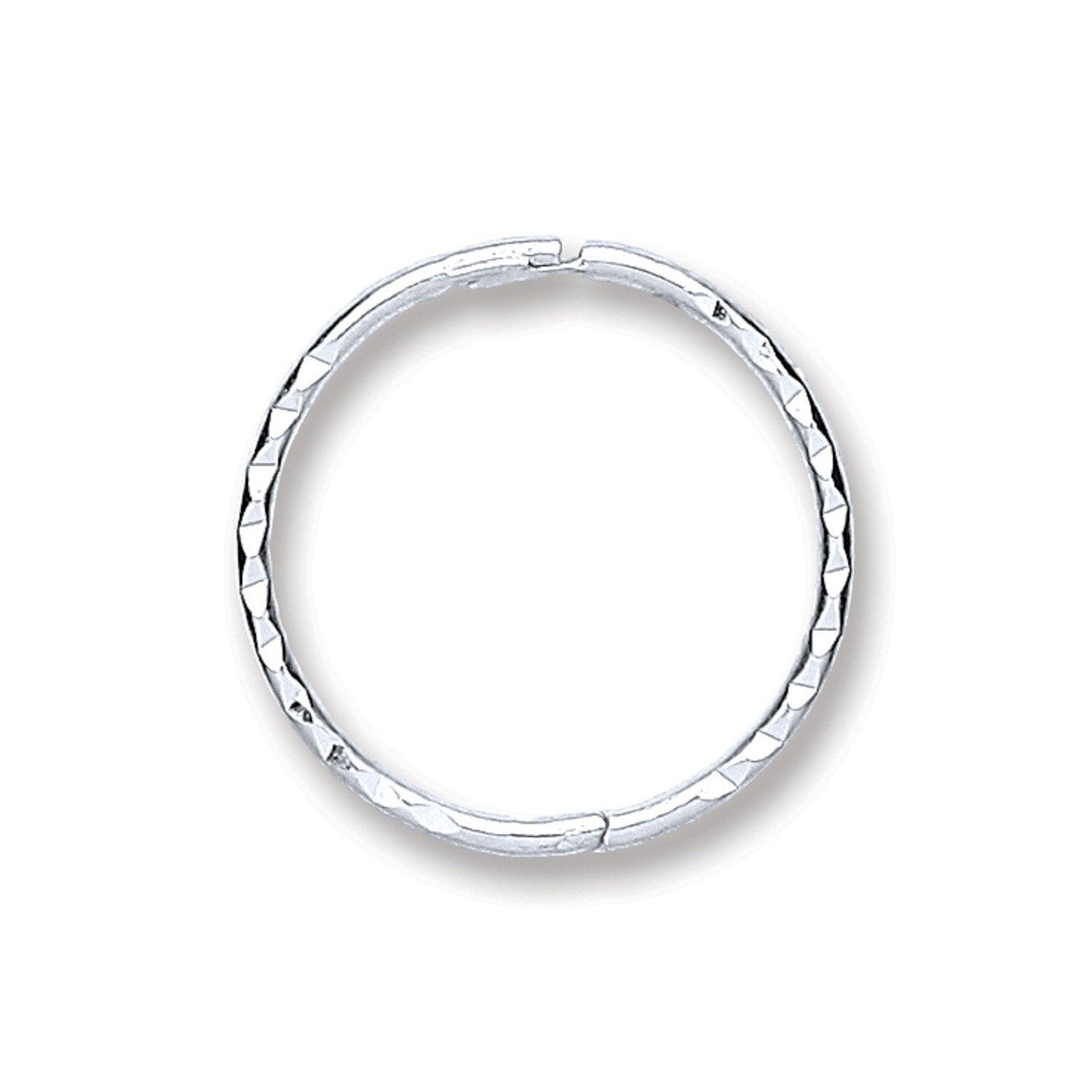 Silver 14 mm Diamond Cut Hinged Sleepers Earrings Hanron 