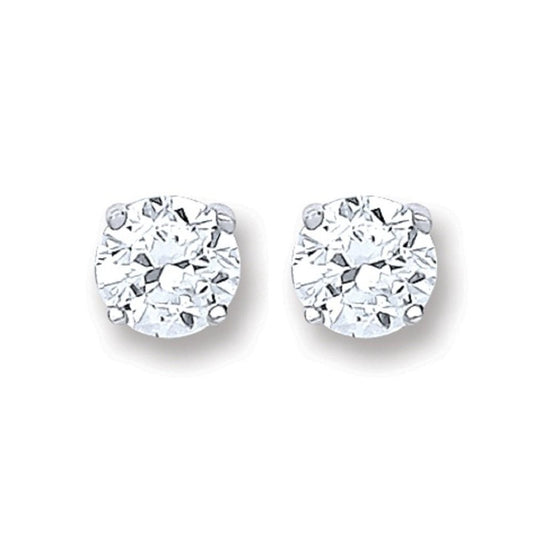 Silver 4 mm CZ Stud Earrings Jewellery Carathea 