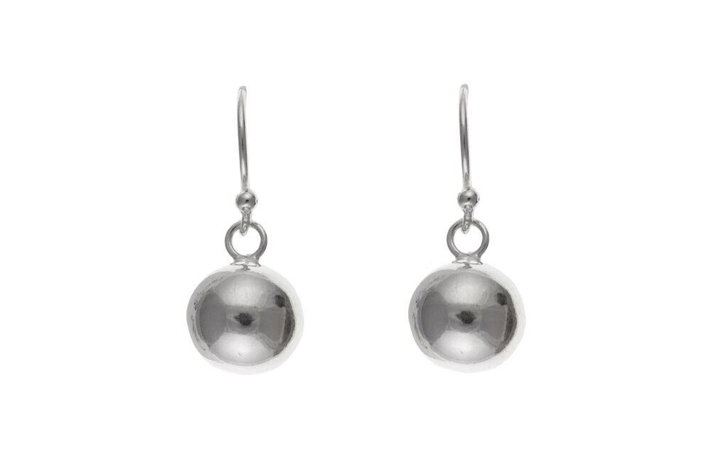 Silver 8 mm Ball Drop Earrings Jewellery Ian Dunford 