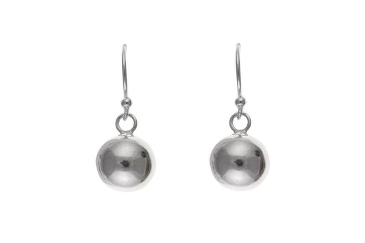 Silver 8 mm Ball Drop Earrings Jewellery Ian Dunford 