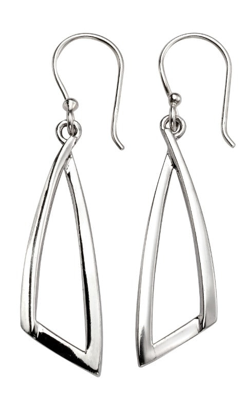 Silver Abstract Triangle Drop Earrings Carathea