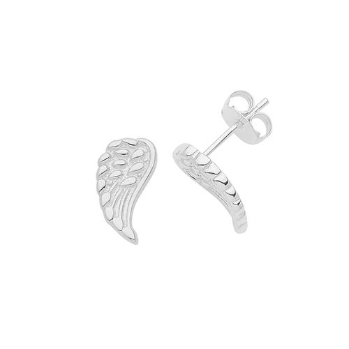 Silver Angel Wing Stud Earrings Earrings Treasure House Limited 