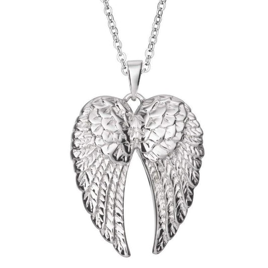 Silver Angel Wings Memorial Ashes Pendant (Self-Fill) Memorial EverWith 