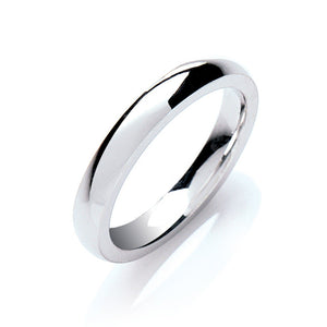 Silver 3mm Court Shape Plain Band Rings Hanron J