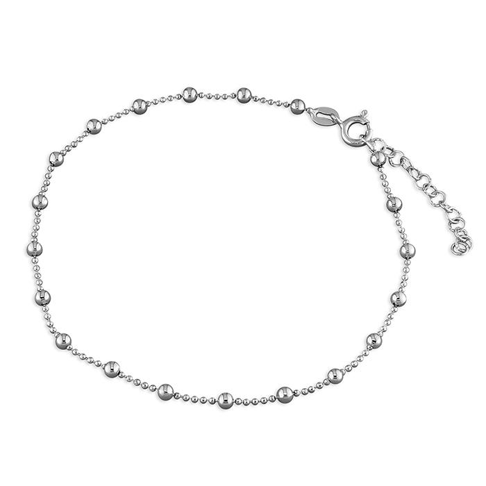 Silver Anklet with Beads Jewellery CME 