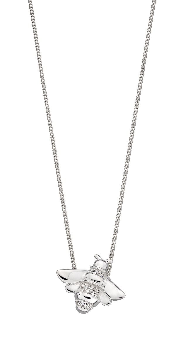 Silver Bee Pendant with CZ Jewellery Carathea