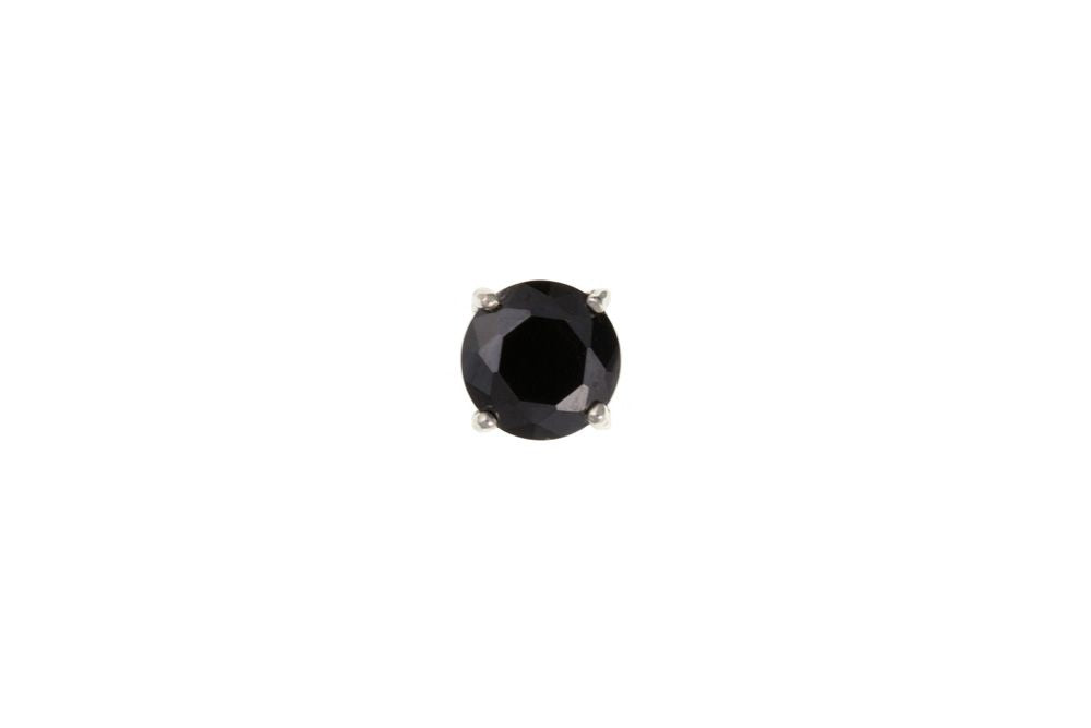 Men's Single Silver Black CZ Stud Earring Men's Earrings Ian Dunford 