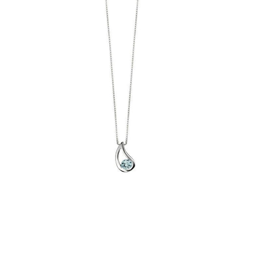 Blue Topaz Teardrop Pendant Jewellery Gecko 