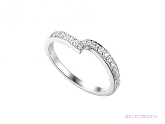 Silver and CZ Twist Eternity Ring Jewellery Amore K 1/2 