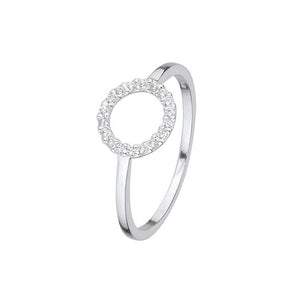 Silver Cubic Zirconia Open Circle Ring Jewellery Amazing Small 