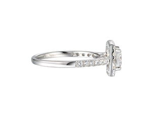 Silver Cushion Cut CZ Halo Cluster Ring Rings AMORE 