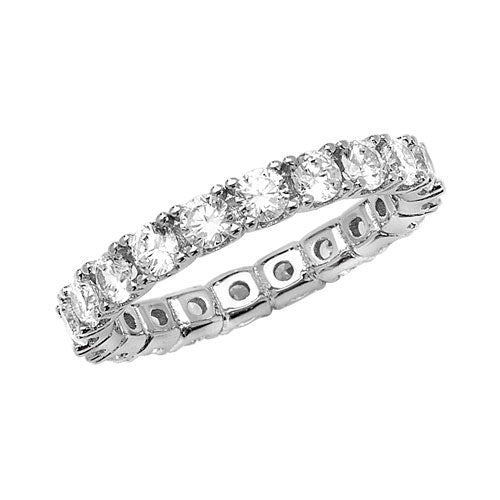 Silver and Cubic Zirconia Eternity Ring Rings Treasure House Limited L
