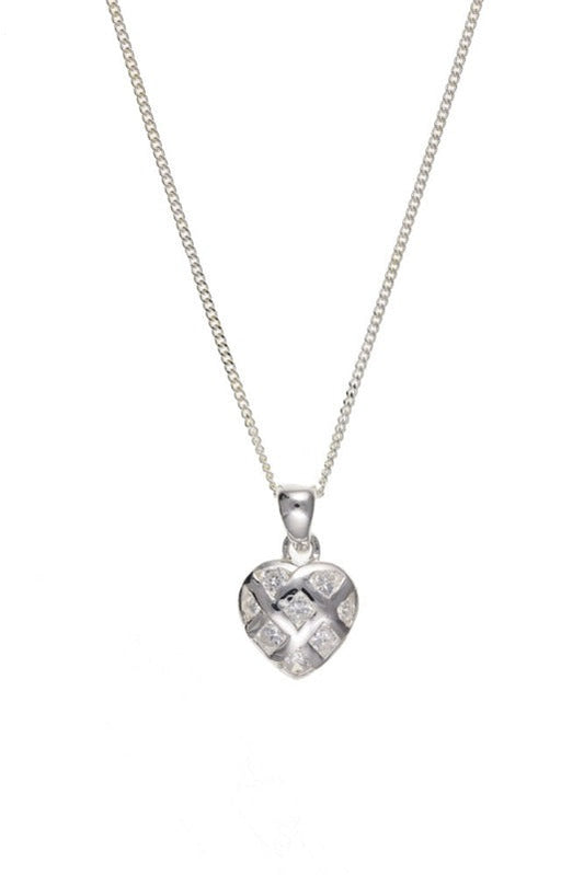 Silver and CZ Lattice Heart Pendant Ian Dunford 