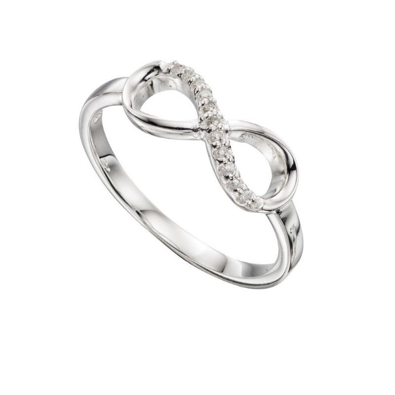 Silver Infinity Ring with Pave CZ Jewellery Gecko 50 / K 