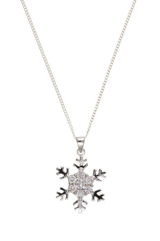 Silver and Cubic Zirconia Snowflake Pendant Ian Dunford