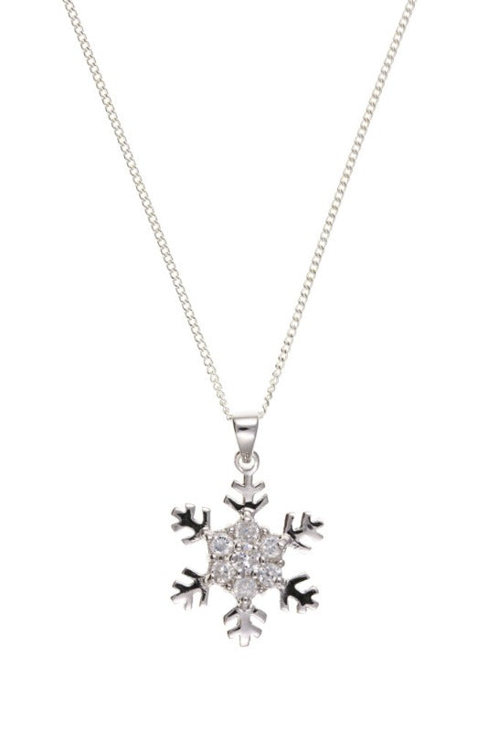 Silver and Cubic Zirconia Snowflake Pendant Ian Dunford 
