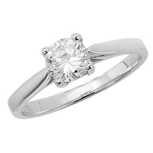 Silver Solitaire CZ Ring Rings Carathea