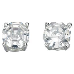 Silver Faceted CZ Stud Earring Jewellery Gecko