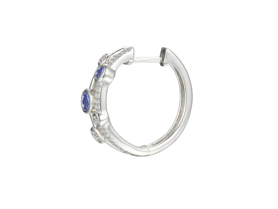 Silver Tanzanite and Cubic Zirconia Bubble Ring Rings AMORE 