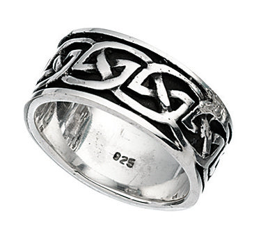 Men's Silver Celtic Band Ring Men's Rings Gecko O+ (56) 