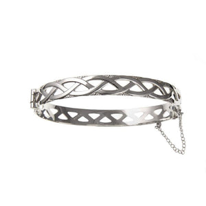 Silver Celtic Hinged Bangle Jewellery Carathea