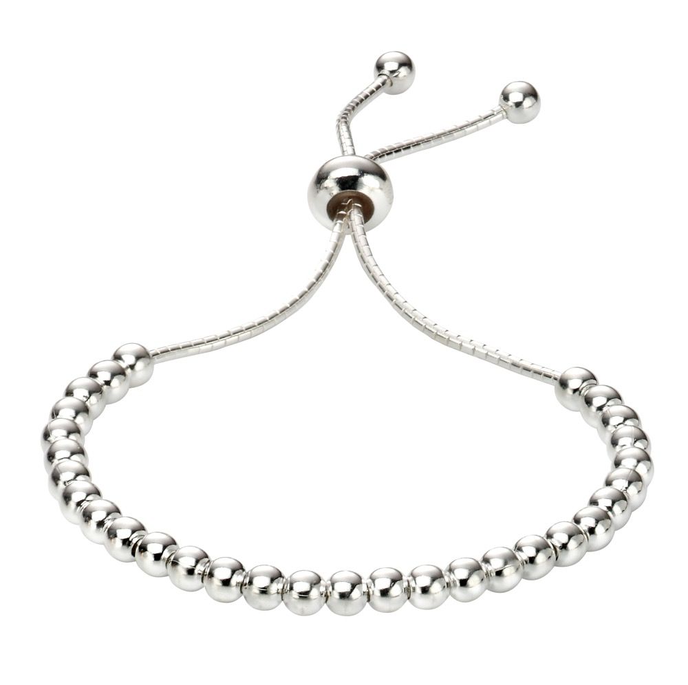 Silver Childs Polished Ball Bracelet with Adjustable Toggle Jewellery Gecko 