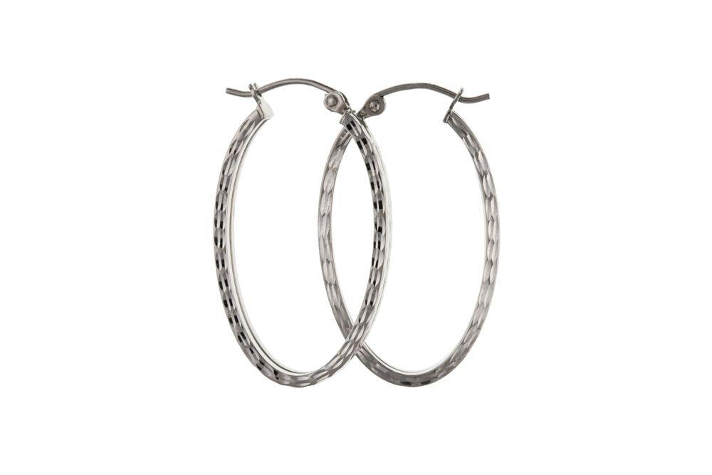Silver Oval Creole Earrings Jewellery Ian Dunford 