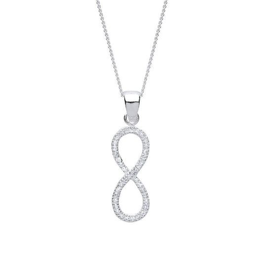 Silver and Cubic Zirconia Infinity Pendant Ian Dunford 