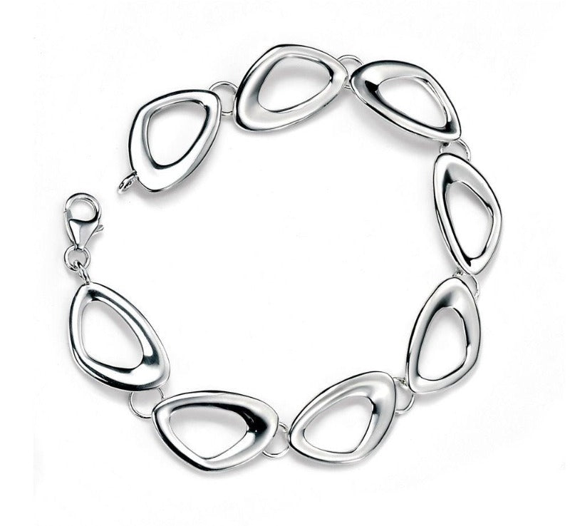 Silver Cut Out Pebble Shapes Bracelet Jewellery Carathea 
