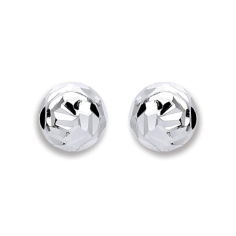 Silver Disco Ball Stud Earrings Jewellery Hanron