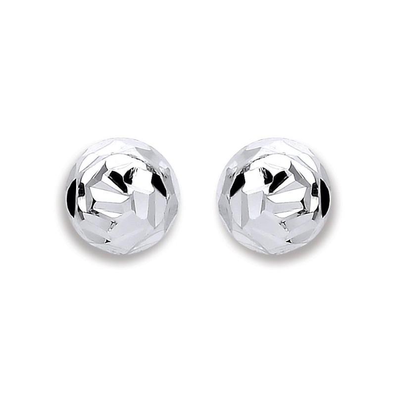 Silver Disco Ball Stud Earrings Jewellery Hanron 